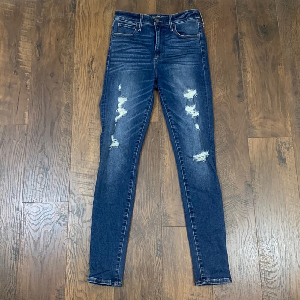 Abercrombie & Fitch Simone High Rise Super Skinny Distressed Jeans